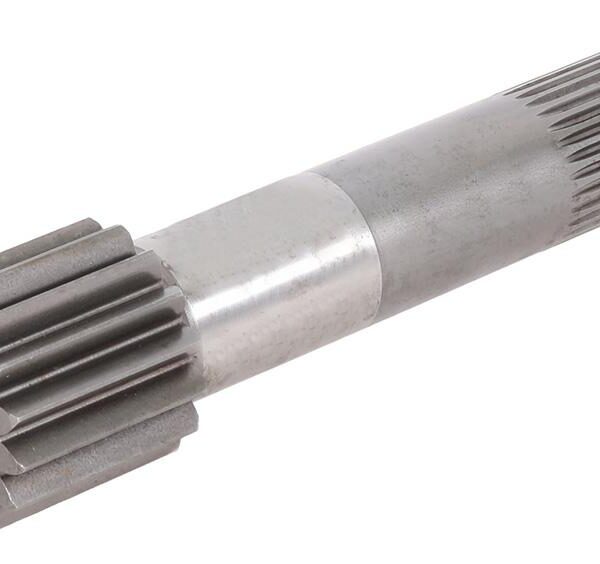 Front axle shaft, short, L=220 mm, 15 splines Ø54.2 mm / 29 splines Ø37.7 mm, relief Ø37.9 mm, Caterpillar